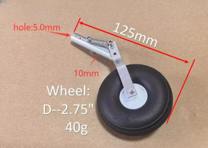 125mm Dual Spring Single Wheel Shock Absorbing Landing Gear for 3-6KG Planes