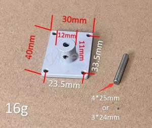 Aluminum Alloy Landing Gear Mounting Base with Adapter Shaft Options 4.0MM & 3.0MM