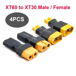 4PCS Male / Female XT60 to XT30 Plug Female Male Adapter Converter Connector for FPV Drone RC Lipo NiMH Battery Charger ESC Part 1