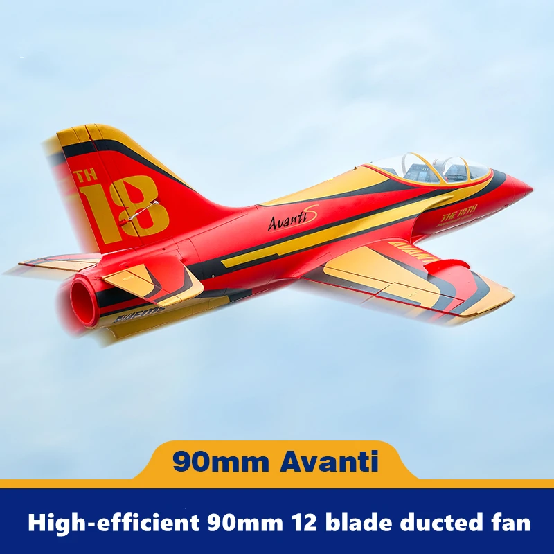FMSRC RC Airplane 90mm Avanti Ducted Fan EDF Jet 6ch with Flaps High Speed Giant Model Hobby Plane Aircraft Avion PNP New 3