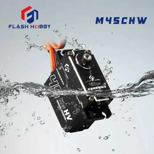 Flashhobby M45CHW 45kg Digital IP67 Waterproof Standard 180 Degree Servo for Drone UAV RC Car Robot Arm Boat Helicopter Airplane 1