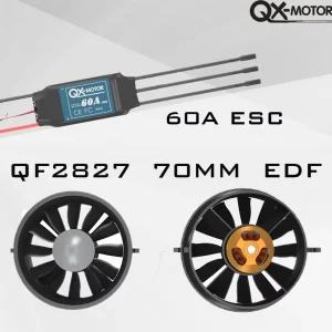 70mm Ducted Fan EDF 1800KV 2600KV motor 4s 6s power-saving version 60A 80A esc for RC Airplane 1