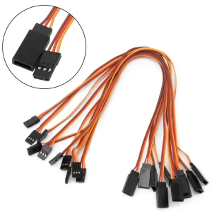 10Pcs 100/150 / 200 / 300 / 500/1000mm Servo Extension Lead Wire Cable for RC Futaba JR Male To Female 30cm 1