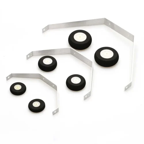 1Set Aluminum RC Plane Landing Gear Sponge Wheels Shaft Axle Fixed Screw Electric Fixed-wing Front Rear Tire for Aircraft Model 1