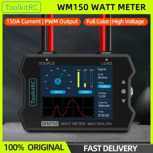 ToolkitRC WM150 Watt Meter 150A 50V Power Analyzer LCD Display Voltage Current Tester For RC FPV Drone Servo ESC Battery 1