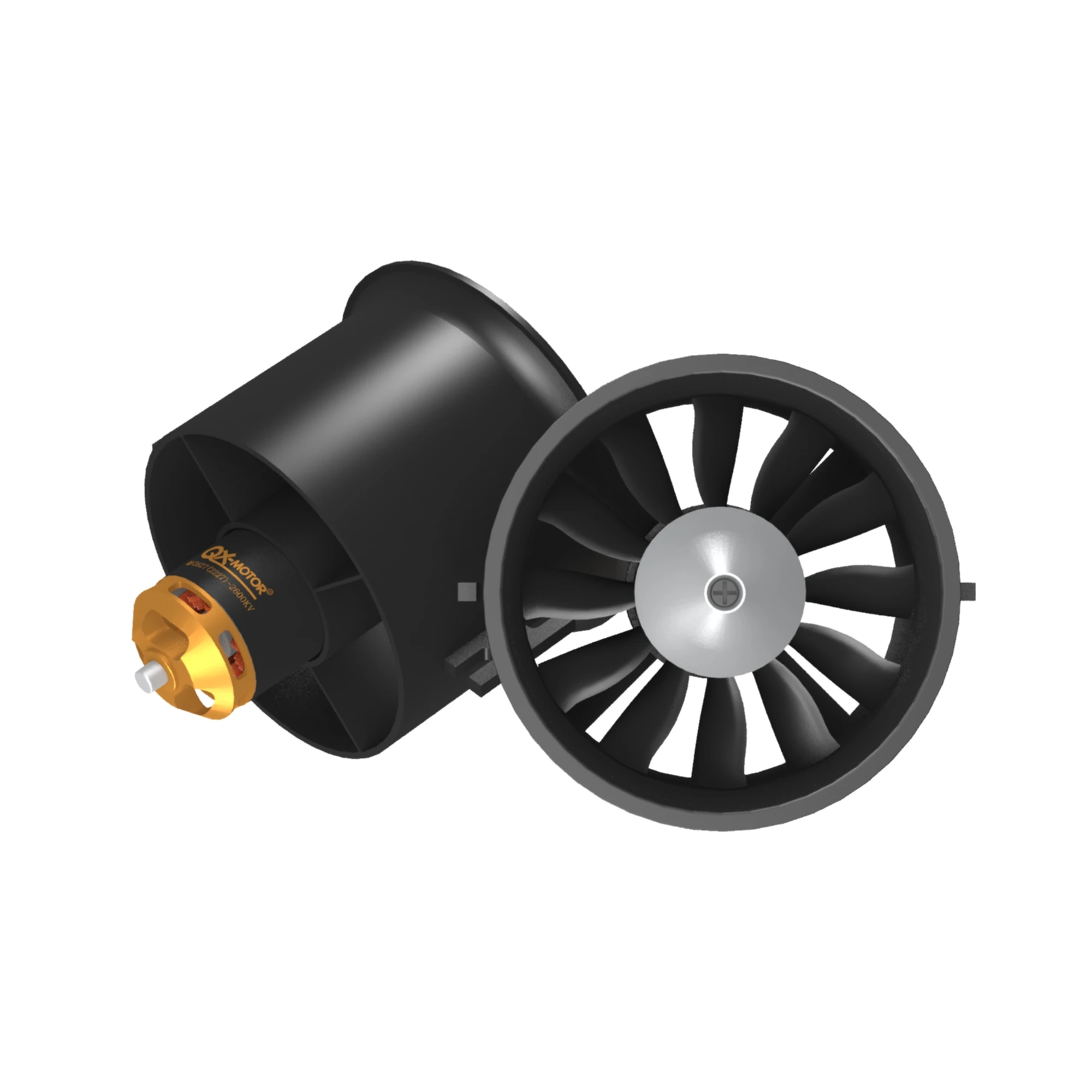 Qx-Motor 70mm Electronic Ducted Fan 12 Blades EDF With 2827 KV2600 Brushless Toy For RC Drone Model Parts Wholesale 2