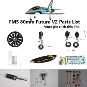FMS 80mm Futura V2 EDF Ducted Fan Jet Parts Retract Landing Gear Set System Motor ESC Servo RC Airplane Model Plane Aircraft 1