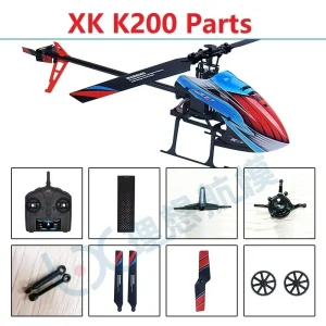 Spare Parts List for WLtoys XK K200 RC Helicopter Accessories Gear Motor Tail Pipe Tail Frame Canopy Receiver Propellers Servo 1