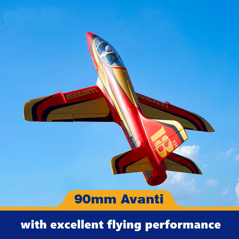FMSRC RC Airplane 90mm Avanti Ducted Fan EDF Jet 6ch with Flaps High Speed Giant Model Hobby Plane Aircraft Avion PNP New 4