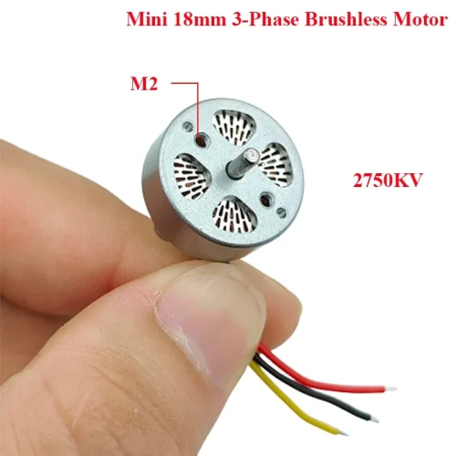 2750KV Mini 18mm 3-phase Brushless Motor 2S-3S High Speed Brushless Engine 2mm Shaft DIY RC Drone FPV Quadcopter Aircraft Model 1