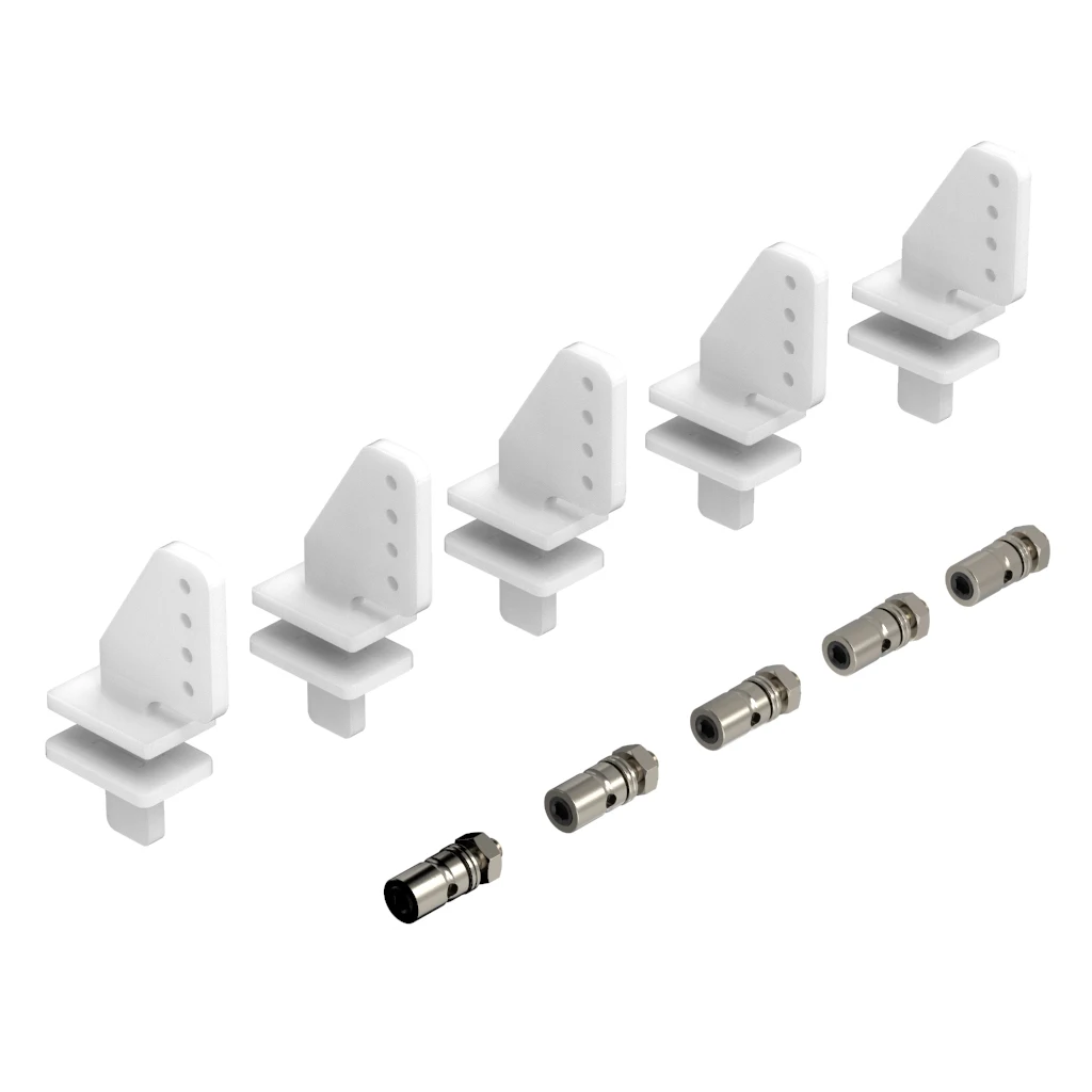 RC Airplane Control Horns 20x11mm+1.2x21mm Clevis+1.3mm Pushrod Connector Linkage Stopper+1.2x180mm Steel Z-Pushrods Set 5