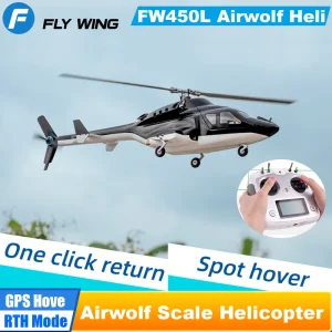 FLY WING Airwolf FW450 V2 6CH Scale RC Helicopter RTF H1 Flight Control FLYWING gps scale helicopter airwolf Aircraft Simulation 1