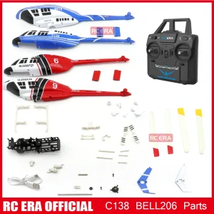 RC ERA C138 Bell 206 RC Helicopter Parts Fuselage Body Blade Grip Tail Rotor Motor Landing Skid Upgrade Transmitter 1