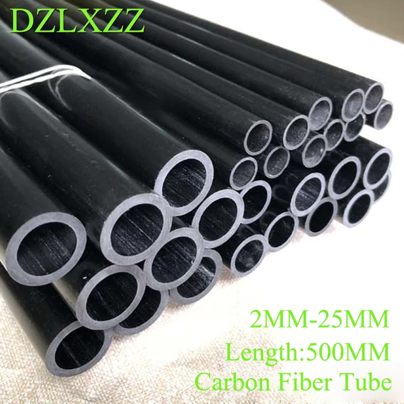 2PCS Carbon Fiber Tube 2mm 3mm 4 5 6 7 8 10 11 12 14 16 18 19 20 22 25mm Hollow Rod for RC Plane DIY Quadcopter Arm Length 500mm 1