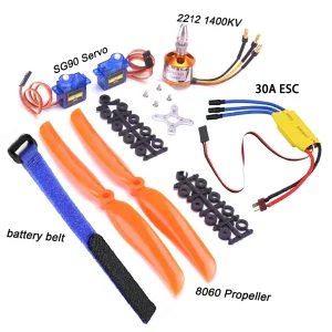 XXD A2212 2212 1400KV Brushless Motor 30A ESC Motor SG90 9G Micro Servo 8060 Propeller Set for RC Fixed Wing Plane 1