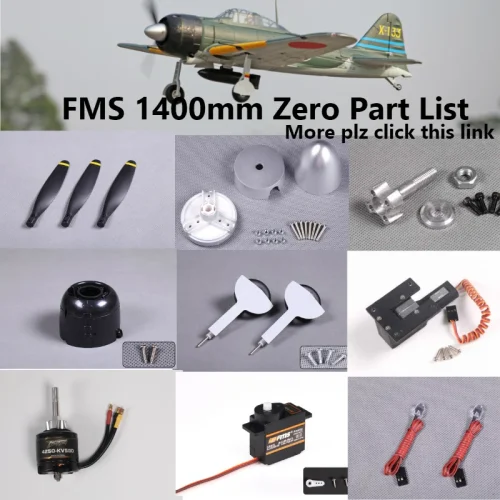 FMS 1400mm 1.4m Zero Fighter Parts Propeller Spinner Motor Shaft Board Mount Landing Gear Retract etc RC Airplane Plane Aircraft 1