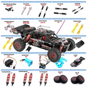 WLtoys 124016 124017 1/12 RC Car Original Spare Parts Brushless Motor Receiver ESC Swing Arm Differential Gearbox Tire Assembly 1