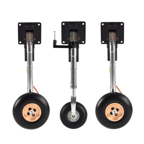 RC Airplane Electric Retract Set Servoless Landing Gears w/ Wheels 200mm for 4-6kg RC Plane 1
