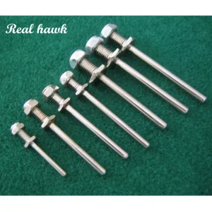 1Pair D3/D4/D5 Landing Gear Wheel Shaft M5/M6/M8 Steel Axle with Nuts Assembly Kit for RC Airplane Model DIY Parts 1