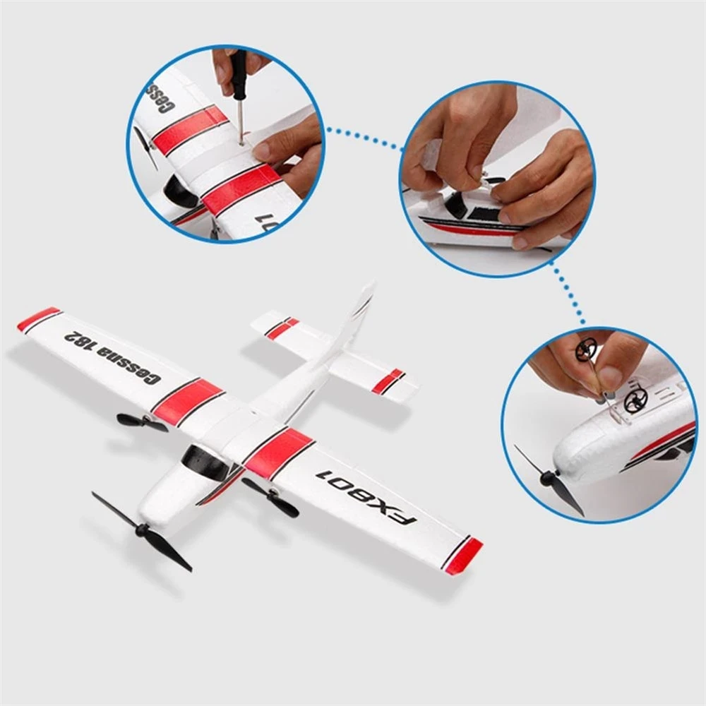 FX801 RC Plane EPP Foam 2.4G 2CH RTF Remote Control Wingspan Aircraft Fixed Wingspan Airplane Toys Gifts for Children Kids 4