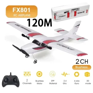 FX801 RC Plane 2.4G 2CH RTF RC Brushless Wingspan Foam Aircraft and Accessories Fixed Wingspan Airplane RC Glider Toys Gifts 1