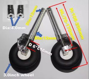 70-170mm Back Damping Kneeling Landing Gear for 3-6kg RC Model Aircraft JET EDF Plane Part