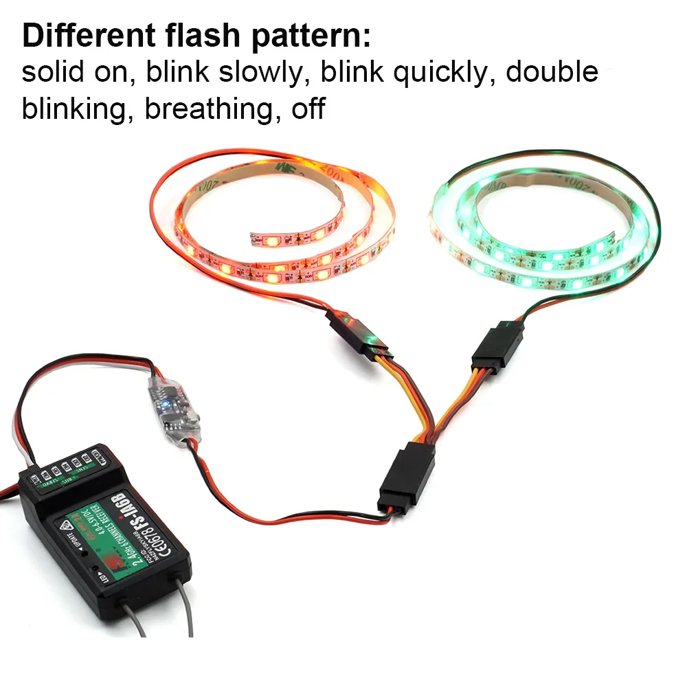 RC Airplane LED Light Strips for Fixed Wing RC Cars Trucks Flying Wing Plane Aircraft 5