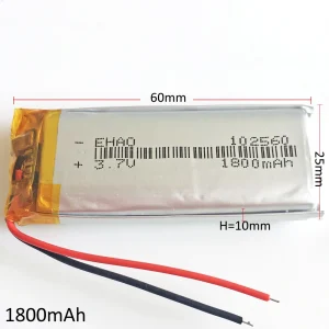 3.7V 1800mAh Lithium Polymer LiPo Rechargeable Battery 102560 For Mp3 GPS PAD DVD E-book Bluetooth Speaker Recorder LED Light 1