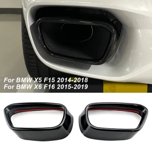 For BMW M sports version X5 F15 X6 F16 2014-19 stainless steel black car exhaust pipe cover 1Set Automobiles Tail Throat 1