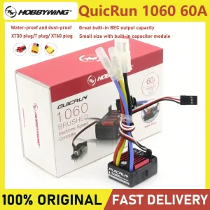 Original HobbyWing QuicRun 1060 60A Brushed Electronic Speed Controller ESC For 1:10 RC Car Waterproof For RC Car 1