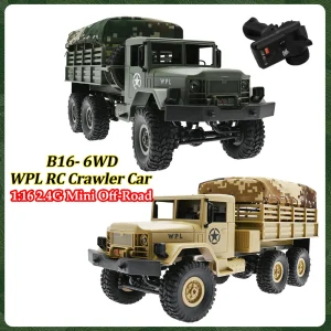 WPL B16 1/16 RC Truck 6WD Remote Control Climbing Car RTR 2.4G Mini Full Scale Electric toy Model Crawler Car for Adult/Children 1
