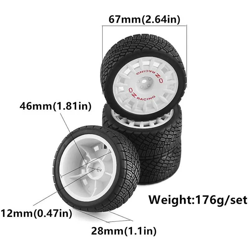 1/10 RC Racing Car Tire Rally On Road Tyre Plastic Wheel for Tamiya TT01 TT02 XV01 TA06 PTG2 HPI KYOSHO WR8 HSP Upgrades Parts 2