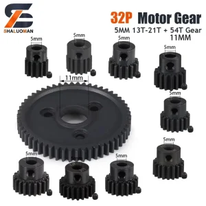 32P 5mm 13T-21T Pinion and M0.8 11mm 54T Big Gear Hardened Steel Motor Gear for Traxxas Slash E-REVO Summit 1/10 RC Car 1