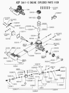 parts for asp s36a ii / magnum 36 .36 rc engine
