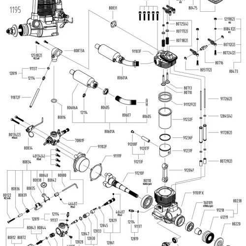 asp fs91ar / magnum xl .91 4‑stroke rc engine — manufacturer oem parts
