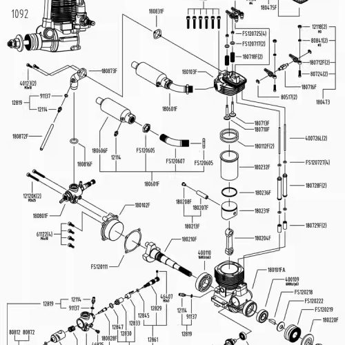 asp fs180ar parts & accessories — carburetor, gasket, valves