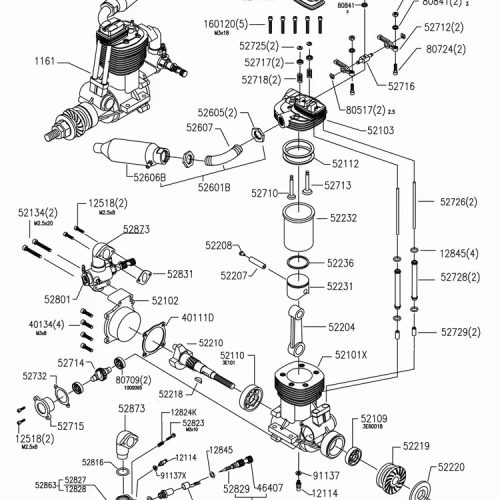 asp fs52ar replacement parts — carburetor, piston, bearings & more (genuine asp)