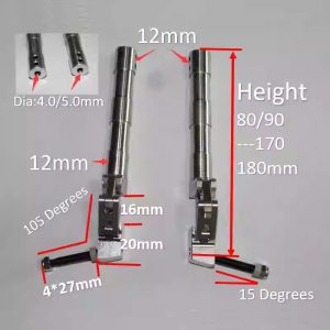 Slanted Kneeling Shock-Absorbing Landing Gear — 80–180mm (CNC Aluminum, Pair)