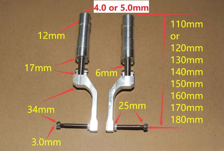 p 47 retractable landing gear strut (110–180 mm) — high strength aluminum