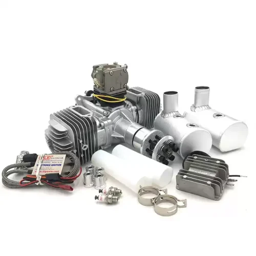 DLE170 2021 Twin-Cylinder 2-Stroke 170cc Air-Cooled Model Aircraft Engine — Side Exhaust