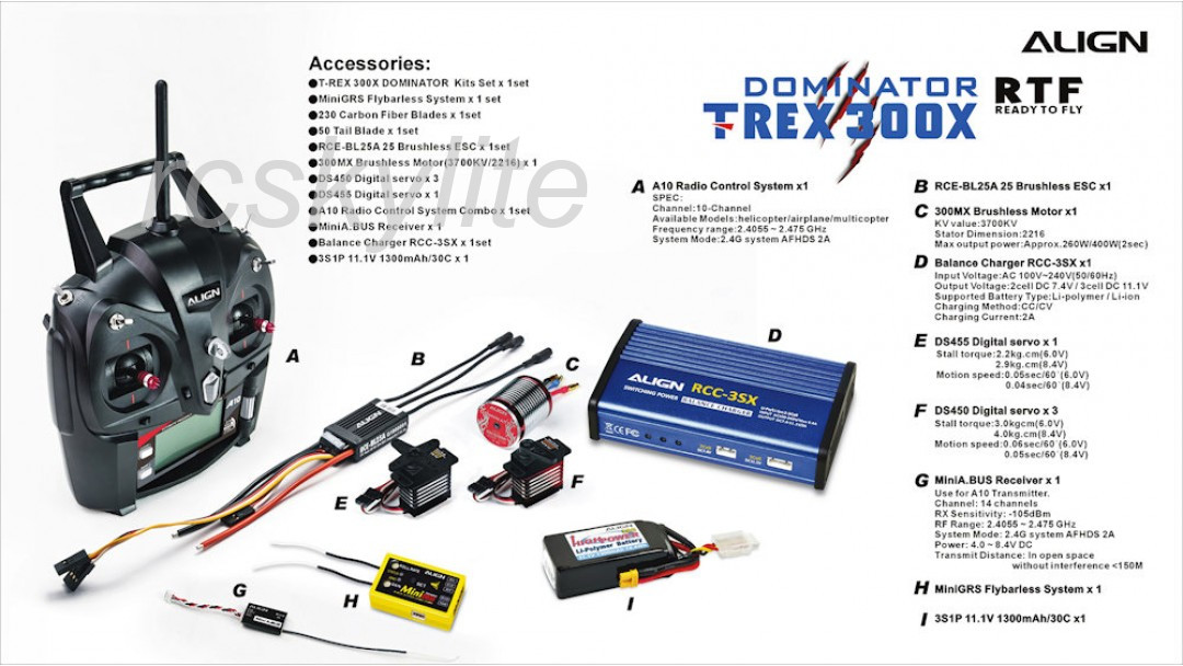 ALIGN T-REX 300X Super Combo w/ A10 RTF RH30E01XW