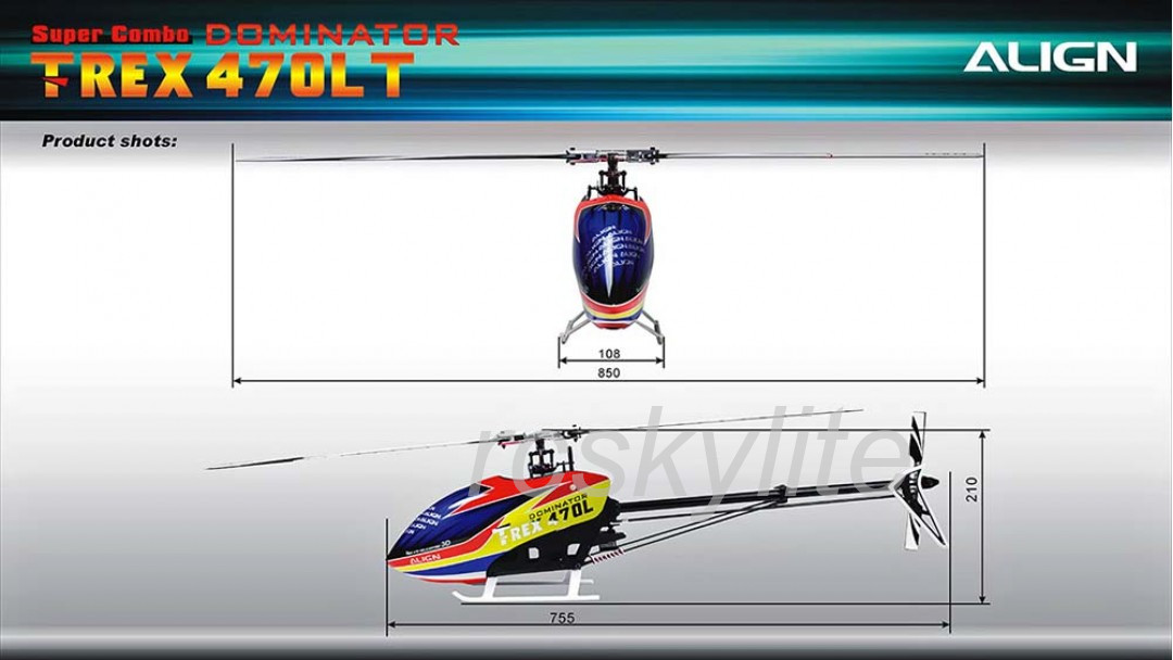ALIGN T-REX 470LT Dominator Super Combo Torque Tube RH47E09XW